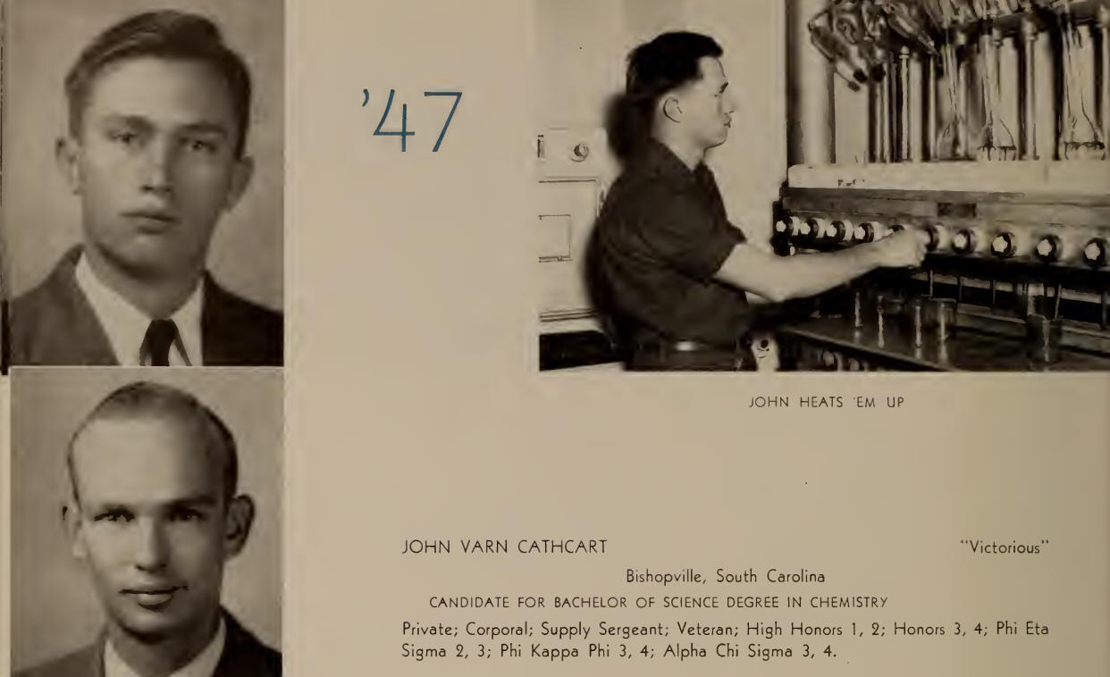John Varn Cathcart, Clemson 1947