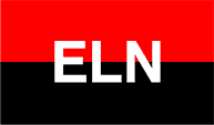The flag of Colombian guerrilla group ELN 
